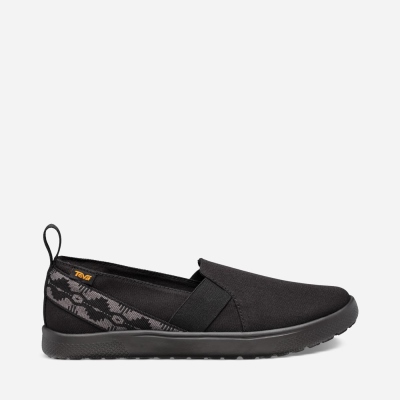 Teva Voya Slip On Women's Black Sneakers CA98212 Canada Online